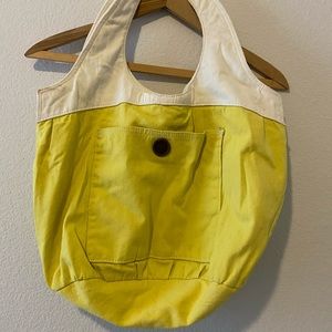 Yellow shoulder tote
